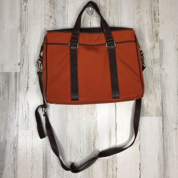Levenger orange messenger bag - Picture 2 of 11